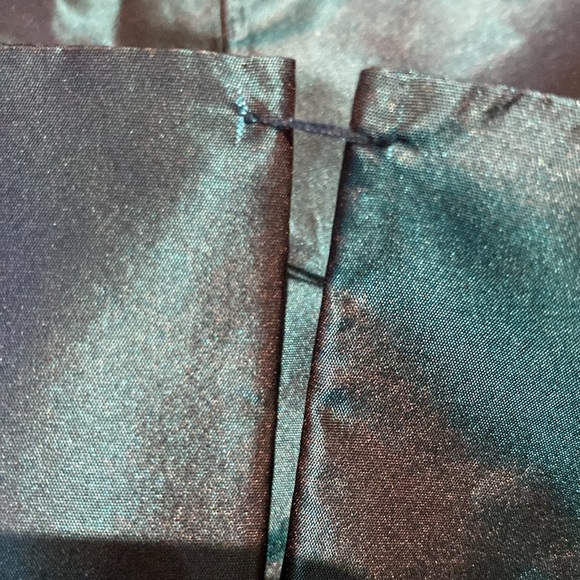 Carlisle Silk Pencil Fully Lined Skirt Shimmering MetallicTeal Size 4 - Picture 5 of 7